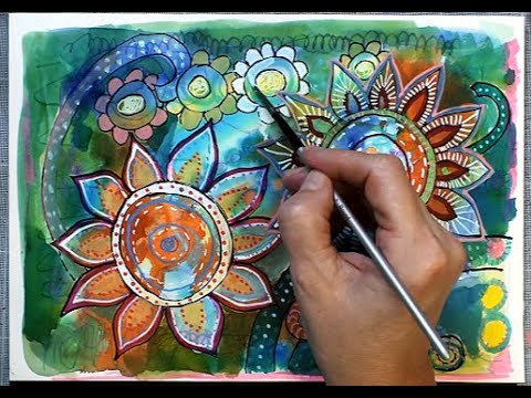 Watercolor and Zentangle — Painting Flowers
