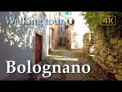 Bolognano (Abruzzo), Italy【Walking Tour】Historical info - 4K
