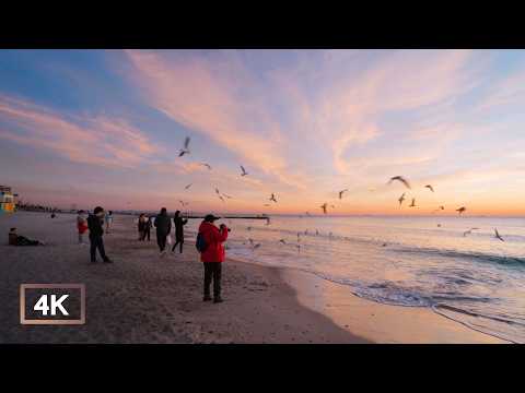 City walking in Odesa, Ukraine. Sunrise on the beach. Road of health. Night city.