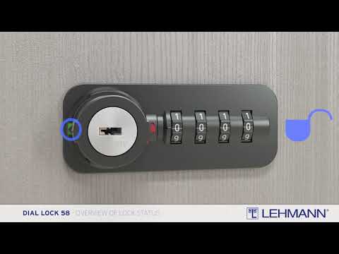 Serrure à code avec pêne à ressort - Dial Lock 58.4 Free code LEHMANN
