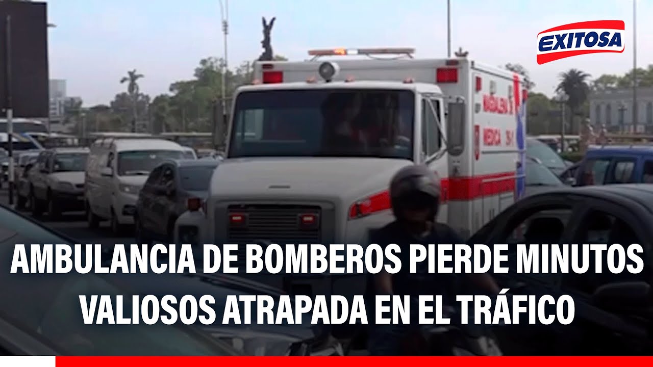 🔴🔵 Ambulancia de bomberos pierde minutos valiosos atrapada en el tráfico de La Capital