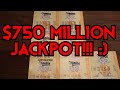MEGA MILLIONS LOTTERY - $750 MILLION JACKPOT! - January 15, 2021 MEGA MILLIONS LOTTERY - $750 MILLION JACKPOT! - January 15, 2021