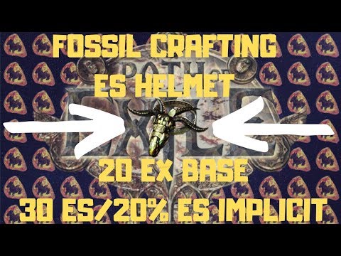 [Path of Exile 3.6] Fossil Crafting Mirror Worthy Energy Shield Helmet, Trying!!