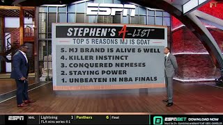 FIRST TAKE | Greatest player of all time - Shannon on Stephen's A-list: Top 5 reasons why MJ is GOAT