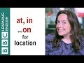 Prepositions of place - in, at, on - English grammar | English In A Minute