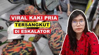 WOW TODAY : Ternyata Gara-gara Pakai Sandal Jepit, Kaki Pria Tersangkut Eskalator
