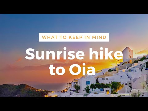 Linda caminhada ao nascer do sol de Imerovigli a Oia. Tenha isso em mente se você decidir fazer esta viagem!