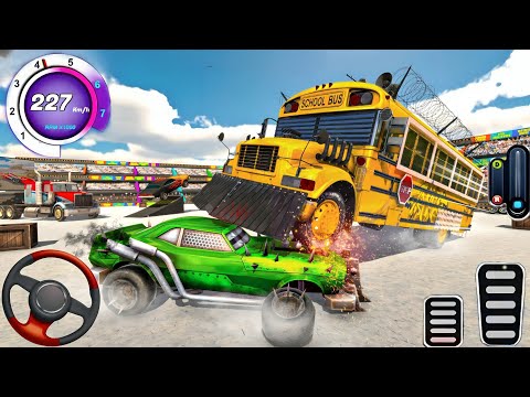 School Bus And Monster Truck Demolition Derby 3D - Monster Truck Crusing Car Racing Gameplay
