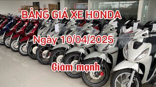 Cập Nhật Bảng giá xe honda ngày 10/04/2025 giảm mạnh trả ghóp không mất lãi
