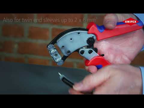 KNIPEX Twistor16® Self-Adjusting Crimping Pliers for wire ferrules With rotatable die head video
