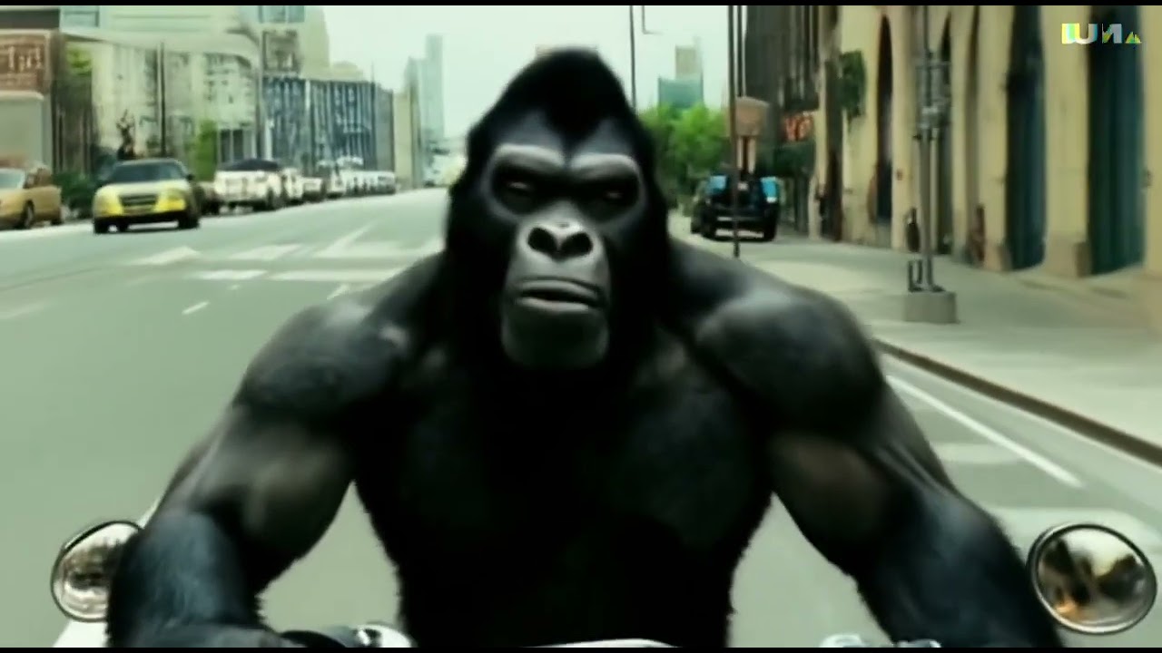 Gorilla on a bike (by Nigel Powell) - YouTube