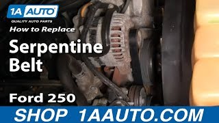 How to Replace Serpentine Belt 03-11 Ford F250 Super Duty Truck