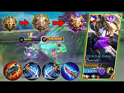 TOP 1 SUPREME DYRROTH NEW SPEED ONE SHOT BUILD IN MYTHICAL GLORY SOLO RANKED 99.9% BROKEN (MUST TRY)