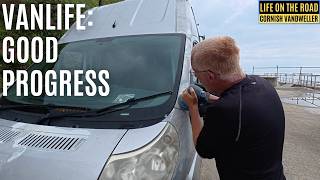 Sanding down the van paint!