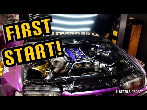 First start of 2JZ in BMW E36 — drift project with Garrett G35 turbo