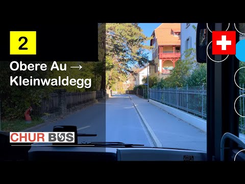 [4K] 🇨🇭 Cab Ride: CHUR BUS | 2: Obere Au → Kleinwaldegg | MAN Lion's City 12 C Hybrid