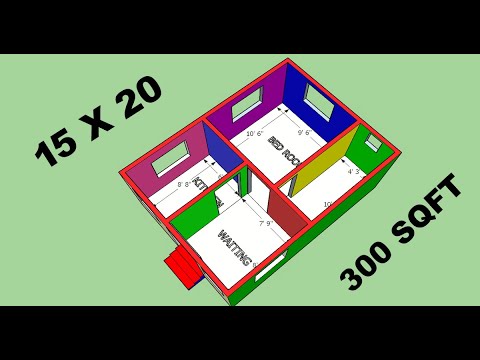 15 X 20 sqft small house plan II 300 sqft small ghar ka design II 15 x 20 small house design
