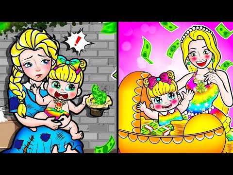 🎀 ***Paper Dolls: Rich vs Poor vs Broke! Rapunzel’s Lost & Elsa’s Mom – Who Will Win? 💥**