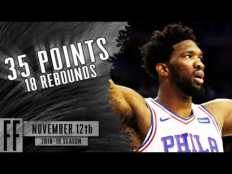 Joel Embiid - 2018.11.12 - 76ers vs Heat - 35 Pts, 18 Rebs