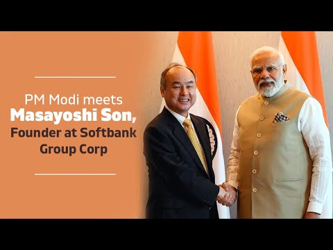 PM Modi meets Masayoshi Son, Founder at Softbank Group Corp
