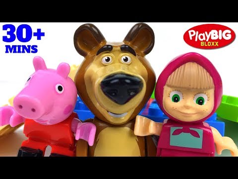 PLAYBIG BLOXX - MASHA AND THE BEAR MASHA'S HOME WITH BUILDING BRICKS TWO STOREY HOUSE WITH GARDEN