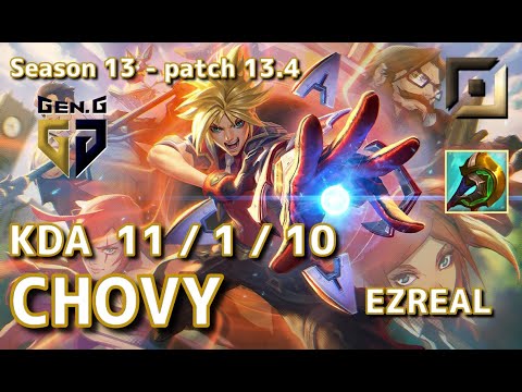 【KRサーバー/C1】Gen.G Chovy エズリアル(Ezreal) VS CGA Honey シヴィア(Sivir) BOT - Patch13.4 KR Ranked【LoL】