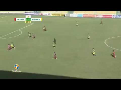 HT: Hearts 1-0 Aduana Stars.Kordzi finished to put the Phobians in the lead.