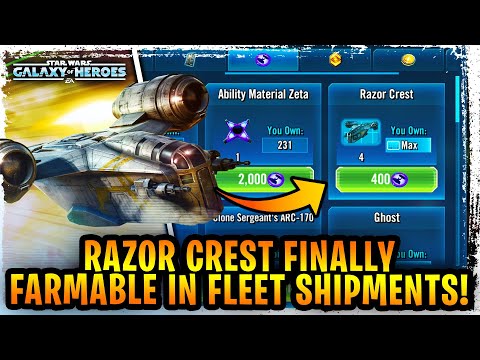 WOAH! Razor Crest FINALLY Farmable in SWGoH Inside Fleet Shipments! How to Get TIE Echelon for FREE!