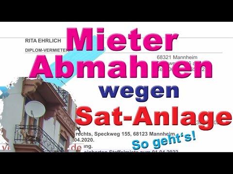 Sat-Anlage an Fassade - Mieter abmahnen wegen unerlaubter Installation. Vermietershop.de
