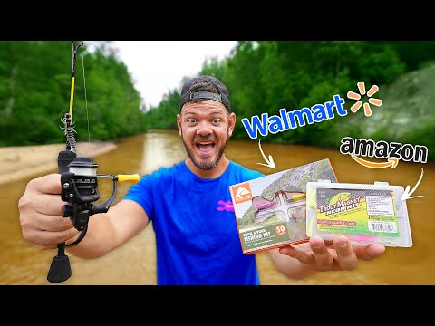 1v1 Walmart vs Amazon Creek Fishing Kit!