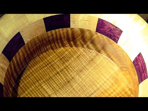 Woodturning a Figured Maple with Purple Heart Bowl