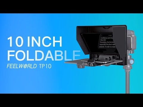 FEELWORLD TP10 Portable 10-inch Folding Teleprompter Supports Up To 11" Smartphone/Tablet Prompting Smartphone DSLR Shooting With Remote Control & Lens Adapter (FEELWORLD-TP10