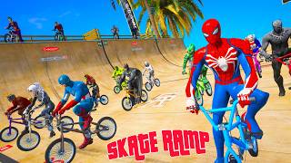 Novos Skate Ramp Desafio Superherois New Sounds SPIDER-MAN mod GTA 5 Spider Man Bicycles Challenge