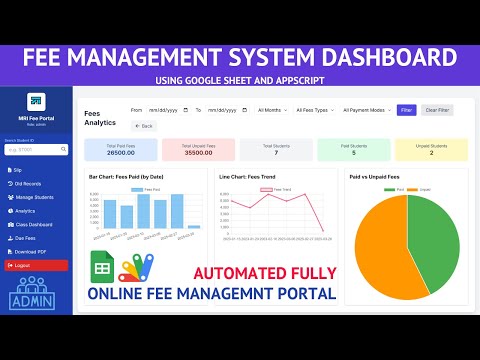 Complete Google Apps Script Fees Management Dashboard Portal with Role-Based Access | C36v1