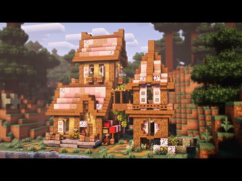Minecraft: How to Build Cherry Blossom Survival House in 1.20 | Relaxing Tutorial