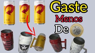como fazer e  caneca de latinha de cerveja gastando pouco