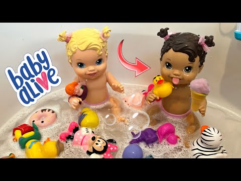 NEW Baby alive dolls swimming in the Bath 🛁