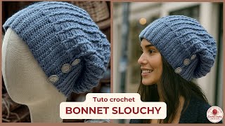 💙 Facile, Moderne et Élégant | Tutoriel pour un week-end #crochet  bonnet slouchy