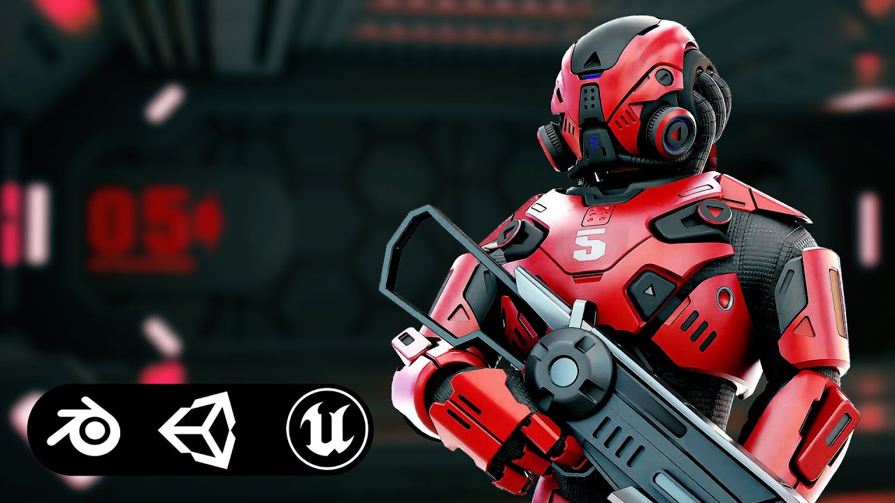 Cyborg Soldier Rx-50 Auto-Rig Pro Rigged For Mixamo Unreal Engine Unity 3D Model