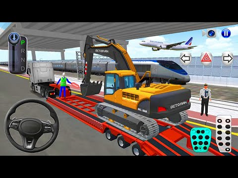 Heavy Excavator Transport by Trailer Truck to Construction Area🚛 | 3D Driving Class 2025 Gameplay🎮