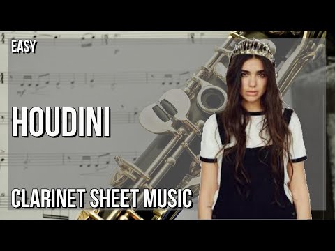 SUPER EASY Clarinet Sheet Music: How to play Houdini  by Dua Lipa