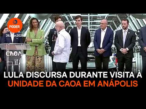 Lula discursa durante visita à unidade da Caoa em Anápolis