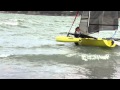 Beach Launch On A Weta Trimaran