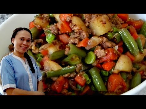 Stir Fry Ground Beef and Mixed Vegetables [ Simple and...