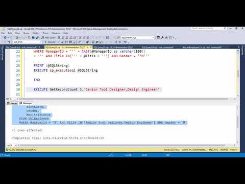Microsoft Sql Server Development Part 10 Dynamic Sql 5 In Sql Server