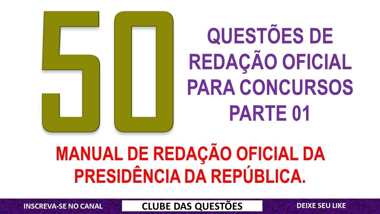 Resolva Questões de Redação Oficial PARTE 1