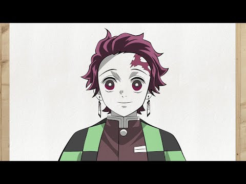 Comment dessiner TANJIRO KAMADO (Demon Slayer) étape par étape et facilement
