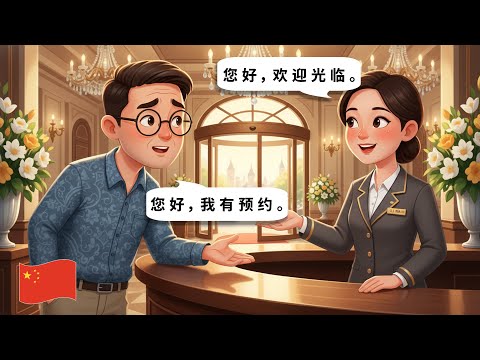 Real Chinese Conversation: At the Hotel Reception (Listening Practice)