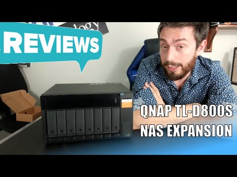 QNAP TL-D800S saugojimo diskų korpusas 2.5/3.5" HDD / SSD aptvaras Juoda, Pilka video