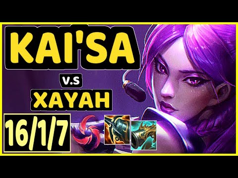KAI'SA vs XAYAH - PENTAKILL 16/1/7 KDA BOTTOM ADC GAMEPLAY - KR Ranked MASTER